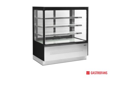 Chladicí vitrína s rovným sklem, černá - 1205x1350 mm TEFCOLD