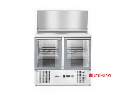 Dvoudveřový prosklený chladicí stůl s odklápěcím víkem, Arktic, 247L, 230V/145W, 900x700x(H)860mm