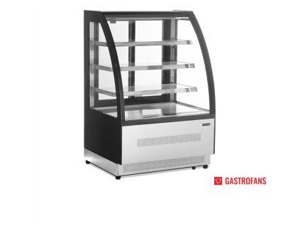 Pultová chladicí vitrína s oblým sklem – 905x1360 mm – nerez - černá TEFCOLD
