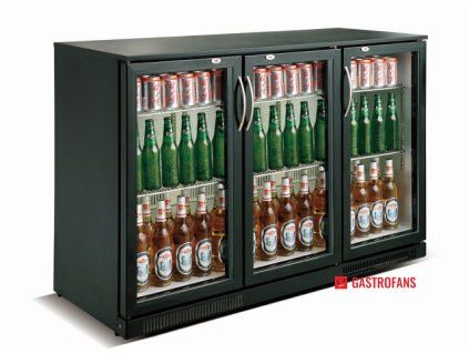Chladicí barová lednice 3dveřová - 298 l - černá  Combisteel