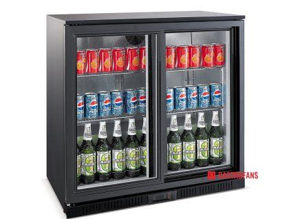 211326 barova lednice cerna 2 posuvne dvere