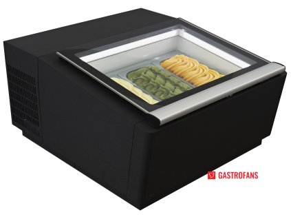 Pultová vitrína na zmrzlinu - černá  Combisteel