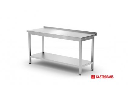 Pracovní stůl přístěnný s policí Budget Line - montovaný, hloubka 600 mm, HENDI, Budget Line, 1200x600x(H)850mm  Hendi