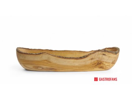 Podlouhlá miska z olivového dřeva, HENDI, 400x90x(H)80mm