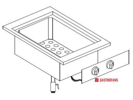 Bain-Marie jednotka - šířka 400 mm  Combisteel