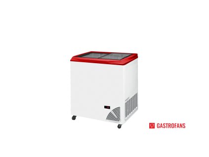 Pultová prosklená mraznička ARO 201/2 Red Edge | 173 l | rovné posuvné víko | statické chlazení  Byfal