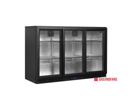 Minibar | BA31S-3 | s 3 prosklenými posuvnými dveřmi – 288 l – černý TEFCOLD