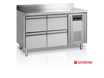 Chladící stůl se zadním lemem, 4 zásuvky - 1360 x 960 mm TEFCOLD