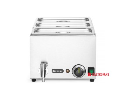 Sada Ranger: Bain-marie s vypouštěcím kohoutkem + 3x GN 1/3 s víkem Hendi