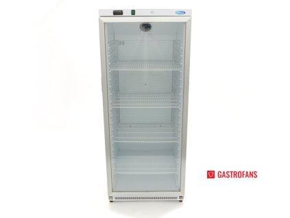Chladicí skříň Maxima 600 l | skleněné, křídlové dveře – bílá – 4 police Maxima