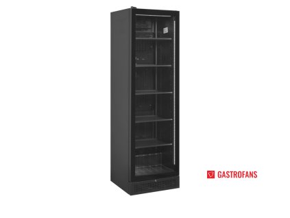 Chladicí skříň | SCU 1425 FRAMELESS L/H | bezrámové prosklené dveře – 347 l – černá  TEFCOLD