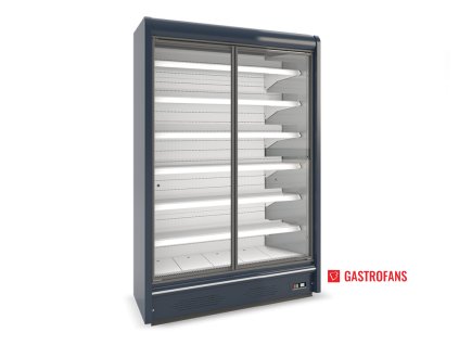 Chladicí vitrína přístěnná | YORK 385/80/200 DU single | křídlové prosklené dveře – 10,2 m2 – šedý rám  Juka