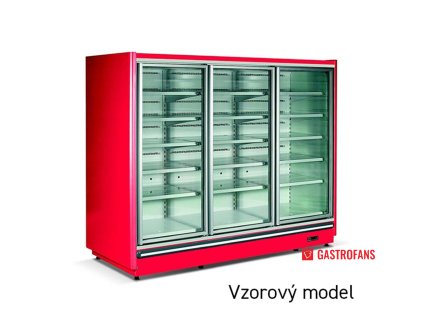 Mrazicí přístěnná vitrína Oslo 3D/80 | ventilované chlazení | 3 křídlové dveře | 5 polic | 6,6 m2  Juka