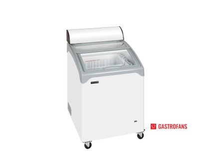 Pultová mraznička NIC101CP s proskleným posuvným víkem a LED reklamním panelem – 130 l  TEFCOLD