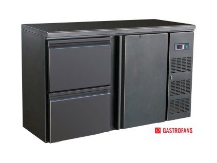 Barová lednice - černá, 1 dveře, 2 zásuvky  Combisteel
