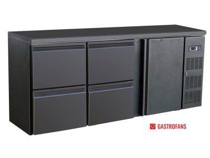 Barová lednice - černá, 1 dveře a 4 zásuvky  Combisteel