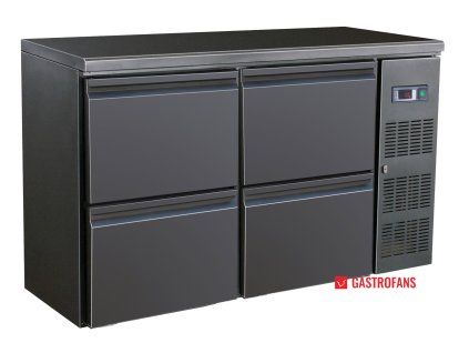 Barová lednice - 4 zásuvky, černá  Combisteel