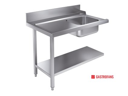 Nerezový dřezový stůl se spodní policí - levá strana  Combisteel