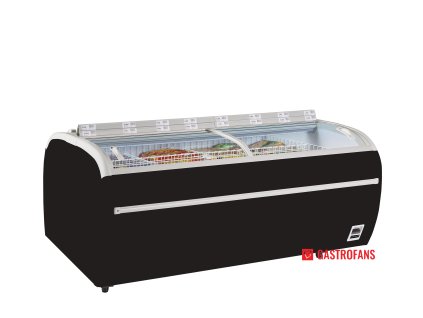 Černý mrazicí ostrov s 2 chladicími systémy, objem 1255 l | TWIN 220B-F  TEFCOLD