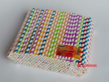 Papírová slámka 8/245 mm - barevné - 250 ks  Moni