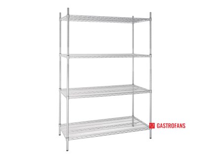 Vogue souprava 4patrového drátěného policového systému 1220 × 610mm, drátový skladovací regál Vogue