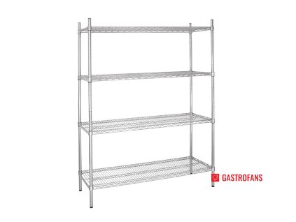 Vogue souprava 4patrového drátěného policového systému 1525 × 460mm, drátový skladovací regál Vogue