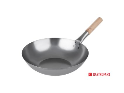 50689 vogue wok z mekke oceli s plochym dnem 356mm
