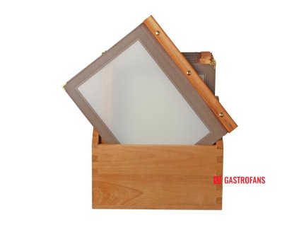 Securit desky na menu s dřevěnou vazbou v americkém stylu a úložný box, A4 hnědé 20 ks Securit