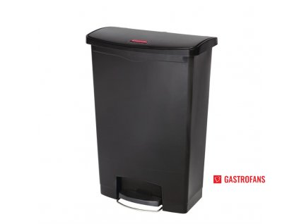 54904 rubbermaid kos slim jim naslapny zepredu cerny 90l