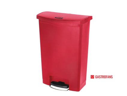Rubbermaid koš Slim Jim nášlapný zepředu červený 90l Rubbermaid