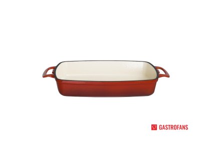 55663 vogue obdelnikovy pekac litinovy cerveny 2 8l