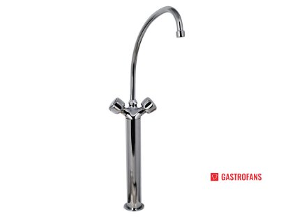 19mm model směšovací baterie pro náročný provoz s jedním otvorem, otočnými kohouty, 200mm vývodem a 200mm podstavcem GN