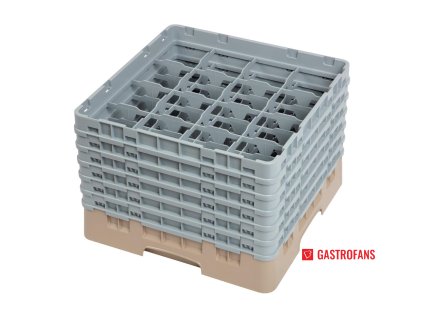 Cambro 16místné košíky Camrack béžové – Max. výška skla 298mm Cambro