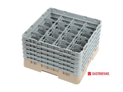 Cambro 16místné košíky Camrack béžové – Max. výška skla 257mm Cambro