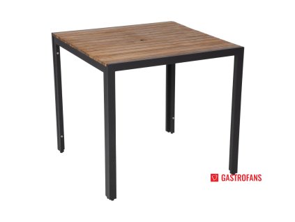 Bolero čtvercový stůl z oceli a akácie 800mm Bolero