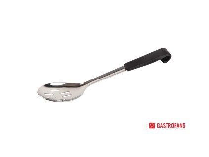 Vogue servírovací lžíce děrovaná s černou rukojetí – 340mm Vogue