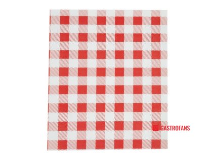 Červený pergamenový papír Gingham 310 × 380mm 200 ks No Brand