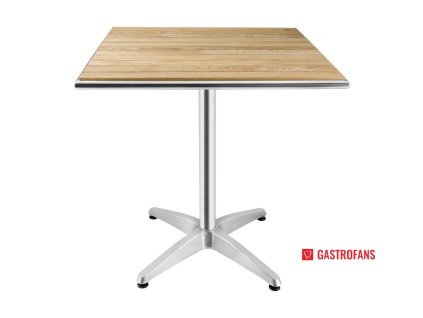 Čtvercový stůl 700mm s deskou z jasanového dřeva Bolero