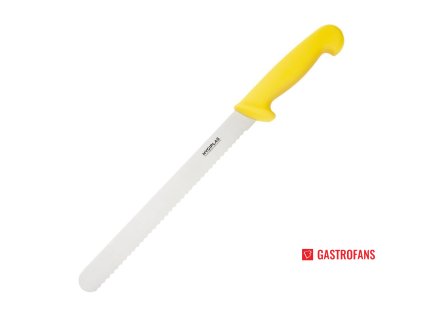 Hygiplas krájecí nůž zoubkovaný žlutý 25,5cm Hygiplas