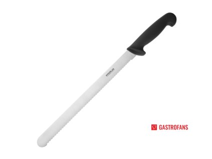 Hygiplas krájecí nůž zoubkovaný černý 30,5cm Hygiplas