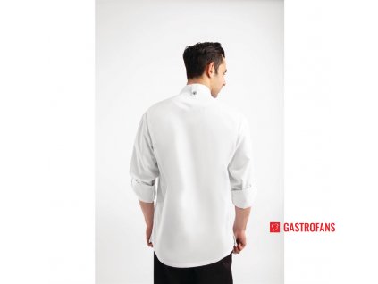 Chef Works Urban kuchařský rondon Hartford z lehkého materiálu se zipem L/S bílý – velikost