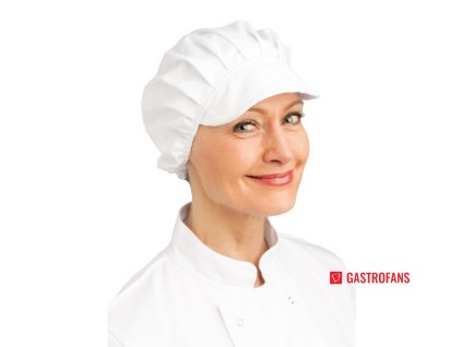 Whites čepice s kšiltem bílá Whites Chefs Clothing