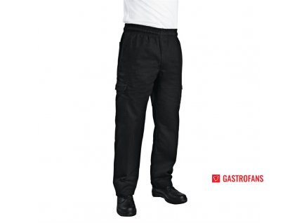 68887 chef works kalhoty cargo unisex cerne uzky strih 2xl