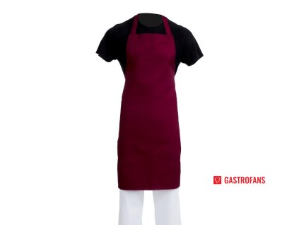 Whites Chefs Clothing náprsní zástěra vínová Whites Chefs Clothing
