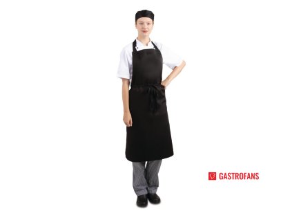Náprsní zástěra polybavlna, černá Whites Chefs Clothing