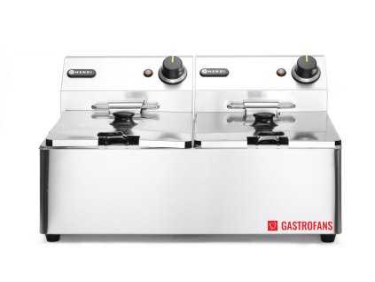 Fritéza Kitchen Line - 2x 6L, Kitchen Line, 12L, 50/190?C, 230V/6600W, 550x430x(H)290mm  Hendi