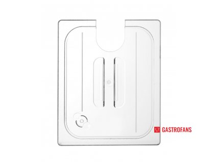 Víko pro polykarbonátové GN nádoby s výřezem pro sous-vide cirkulátor, HENDI, GN 1/2, Průhledná, 265x325mm  Hendi