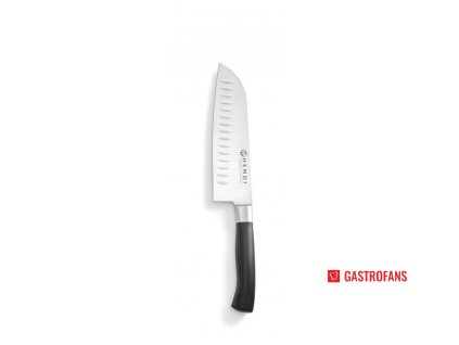 Nůž Santoku, Profi Line, vroubkovaný, Černá, (L)310mm