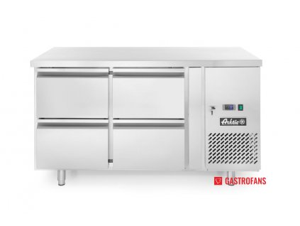 Šuplíkový chladící stůl, 4 zásuvky Profi Line 280L, -2/8˚C, 230V/250W, R600a, 1360x700x(H)850mm Arktic