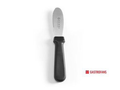 Zoubkovaný nůž na mazání, Černá, (L)210mm  Hendi